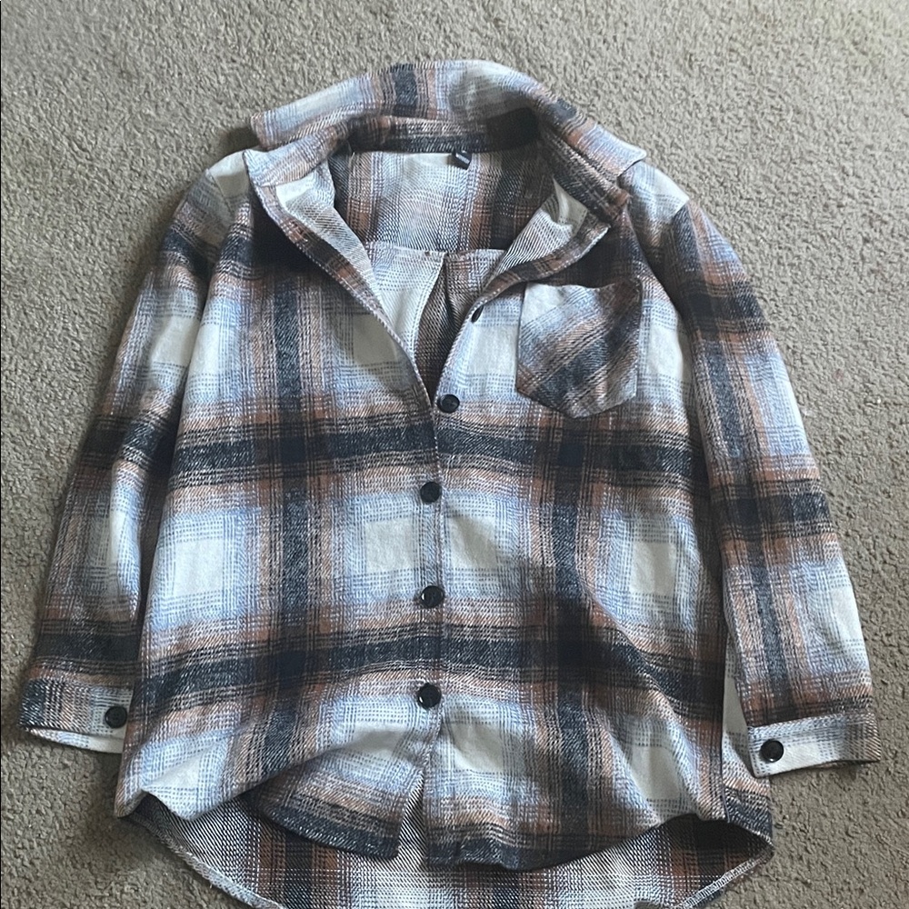 Plaid Button-Up Shirt